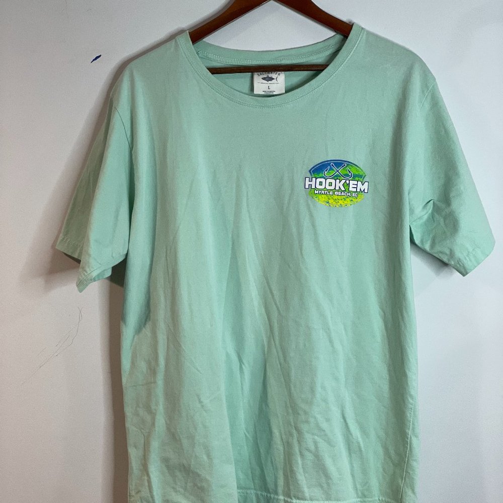Vintage Hook'em T Shirt Men's Size L Saltwater Cotton